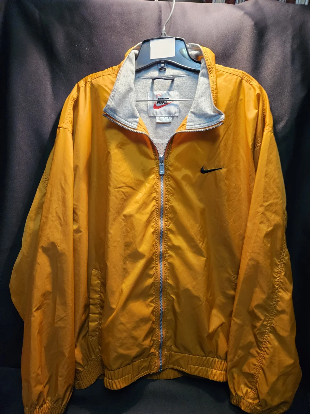 Nike Orange Men’s Windbreaker with Gray Lining